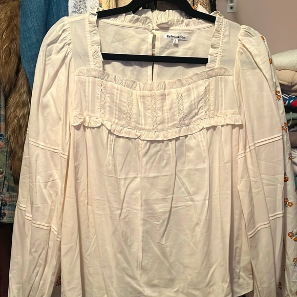 Reformation Ivory Blouse top New size Small - Picture 2 of 7